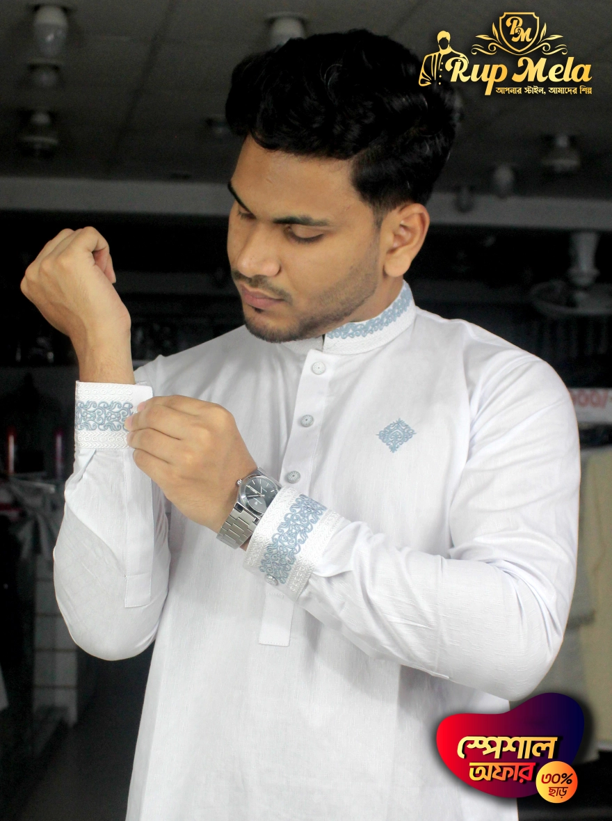 Cuf Haned Plane Cotton Panjabi