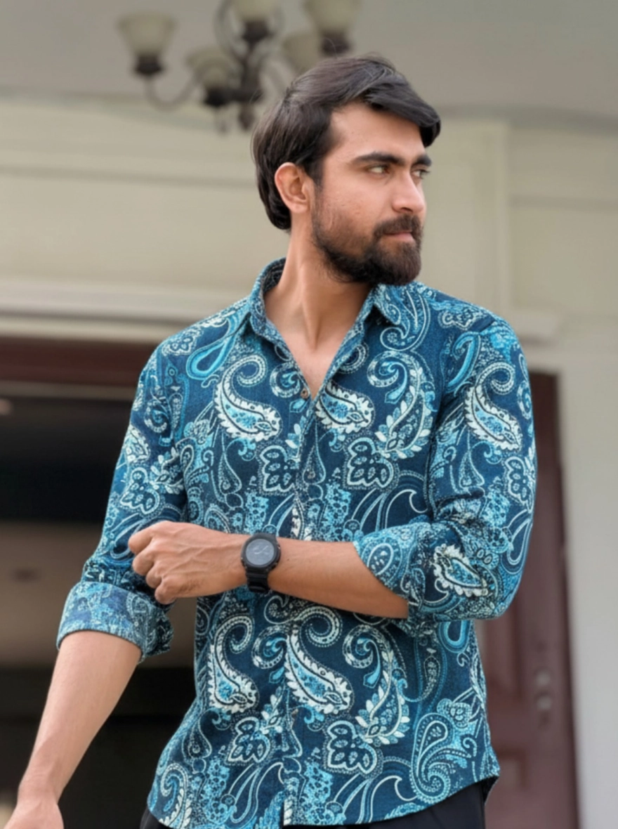 Autumn Earth-Toned Paisley Casual Shirt