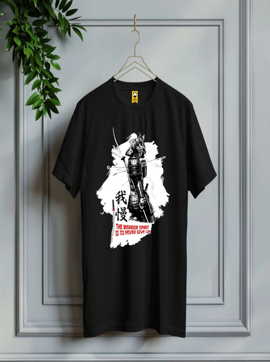 Graphic on a sleek black t-shirt