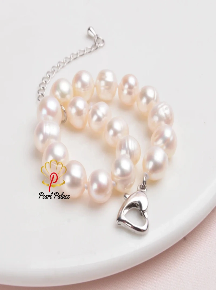 Genuine Natural Freshwater Pearl Bracelets Bangles for Women with Classic Fashion White Pearl Jewelry