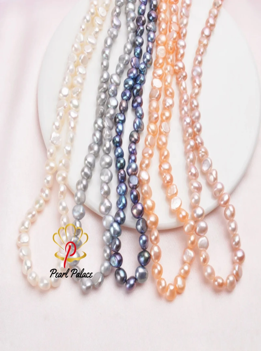 Natural Baroque pearl Jewelry Sets 7-8mm Real Freshwater pearl Vintage Necklace Bracelet for women