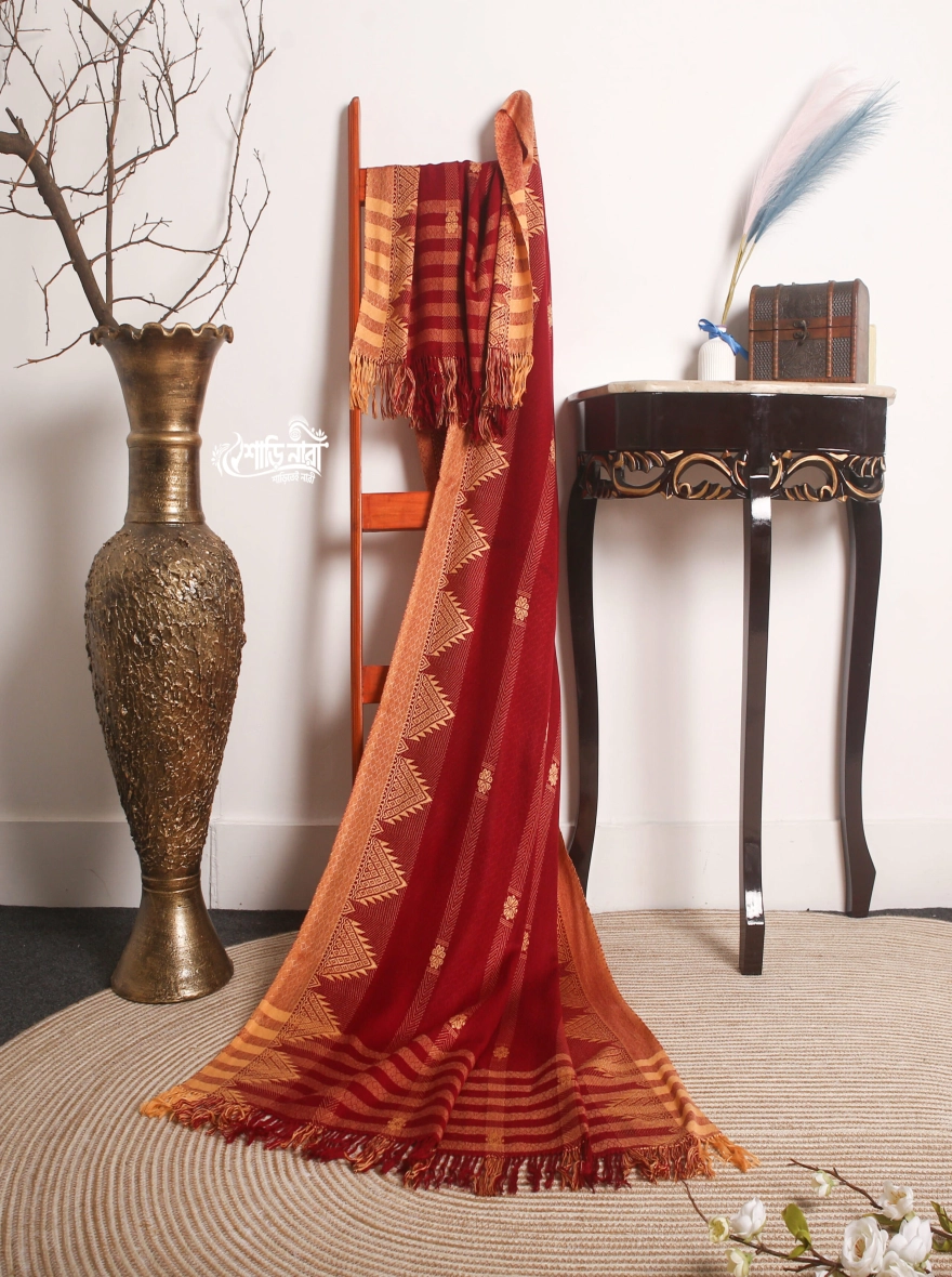 Minakari Jamdani Maroon