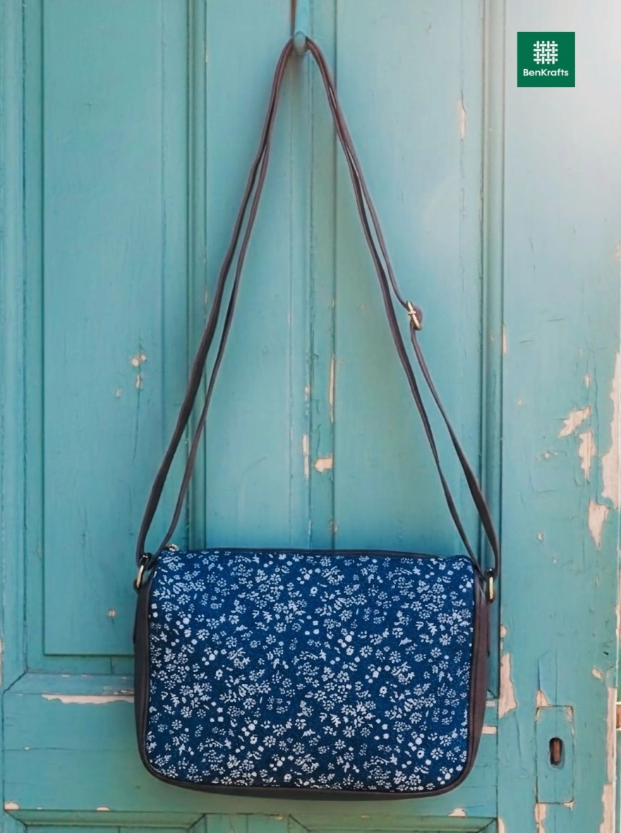 Azure Floral Crossbody Bag