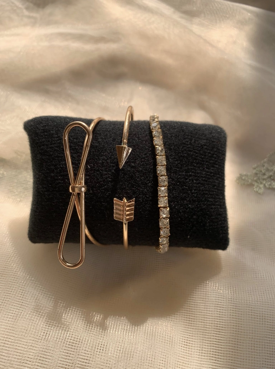 Aurora 18K Gold-Plated 5-Piece Mixed Link Bracelet Set