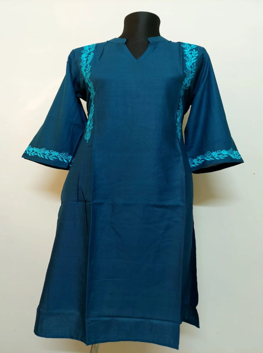 Crimson Dragonfly Embroidered Kurti