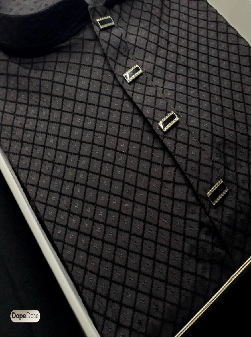 Onyx Diamond Jacquard Panjabi