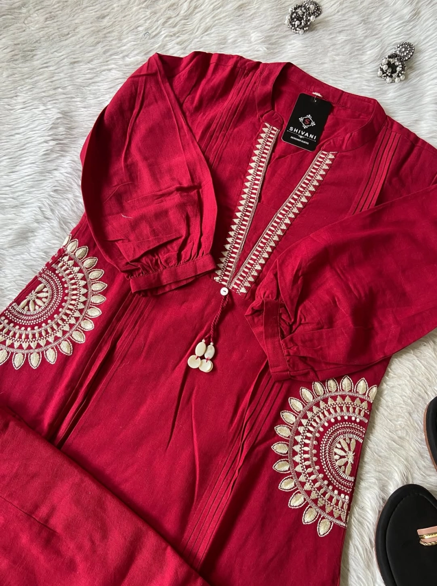 Kurti Set DIgital Embroydery 