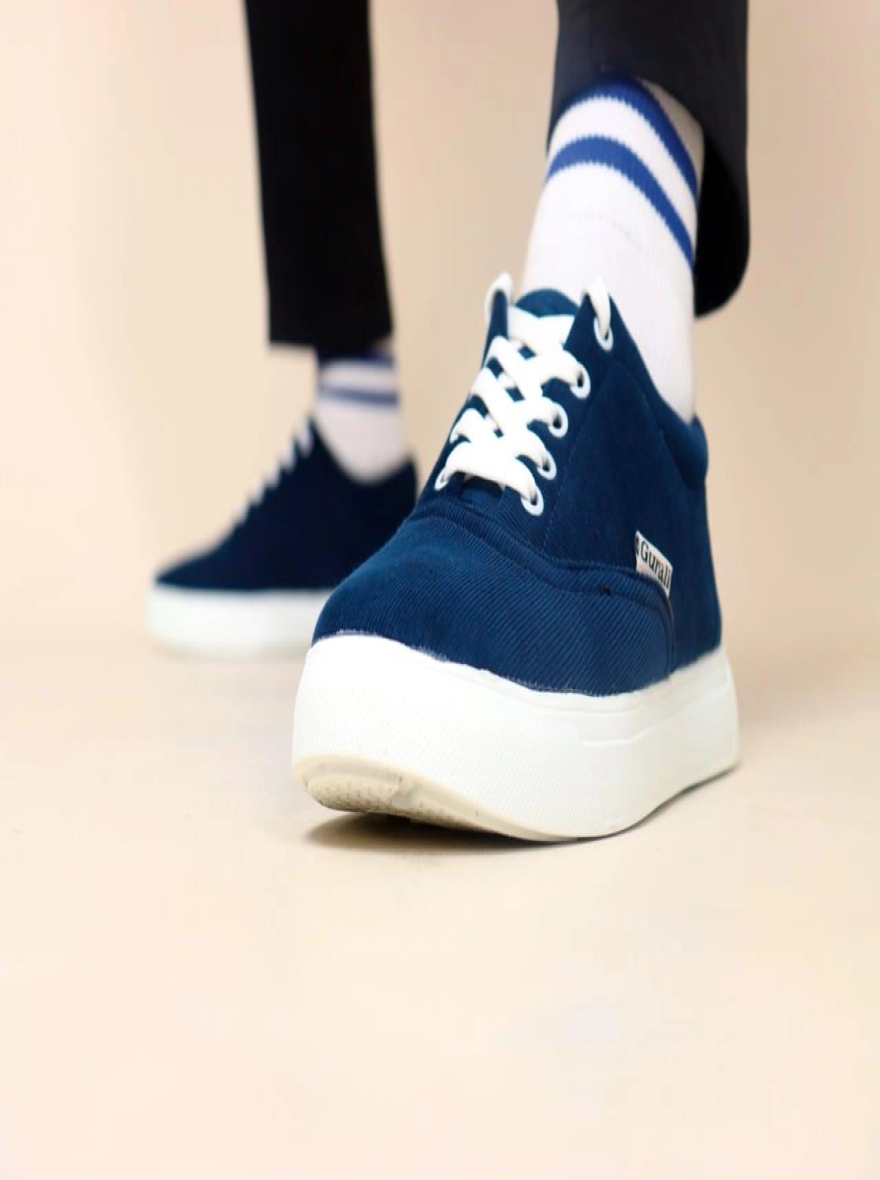 Gurali Cord Fabrics Premium Sneaker for Men - Blue