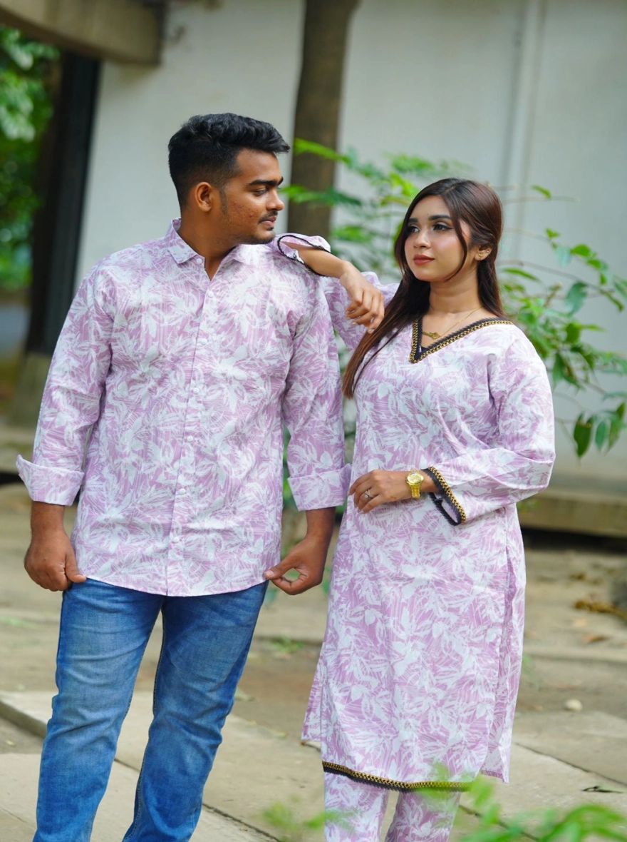  কাপল সেট শার্ট এন্ড টু পিছ সফট  ফেব্রিক 