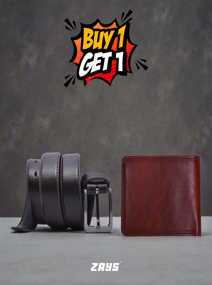 Zays Premium Leather Wallet & Belt Combo Offer 107