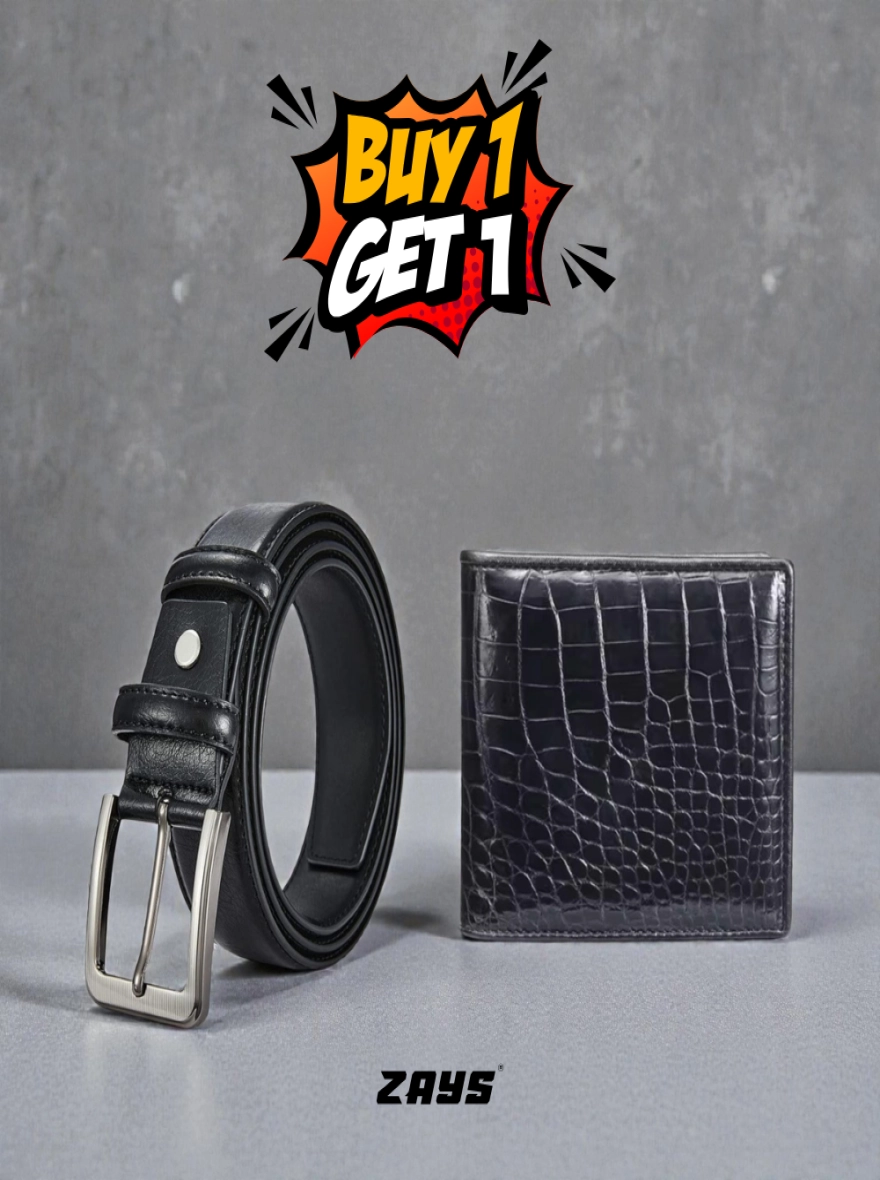 Zays Premium Leather Wallet & Belt Combo Offer 122