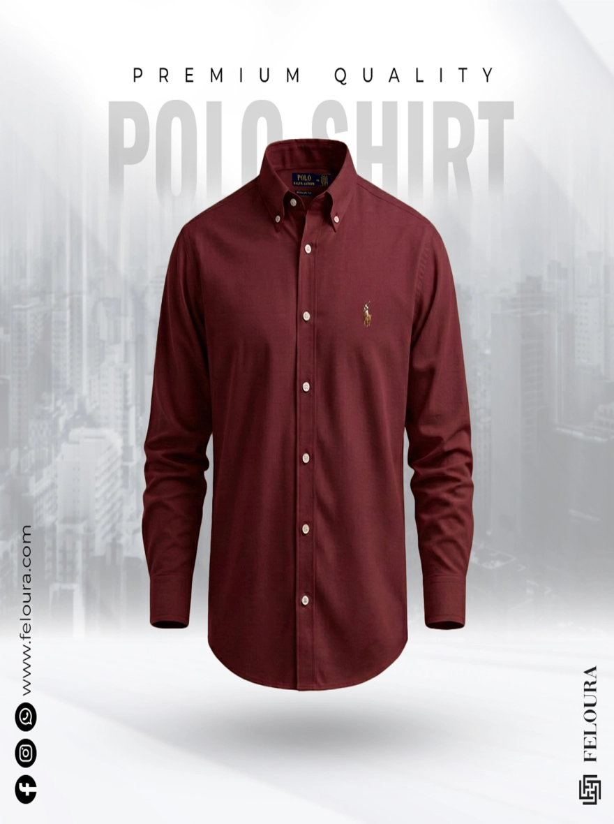 RL Premium Deep Maroon Solid Shirt
