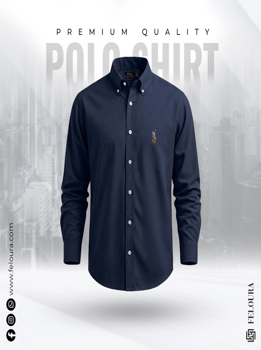 RL Premium Navy Blue Solid Shirt