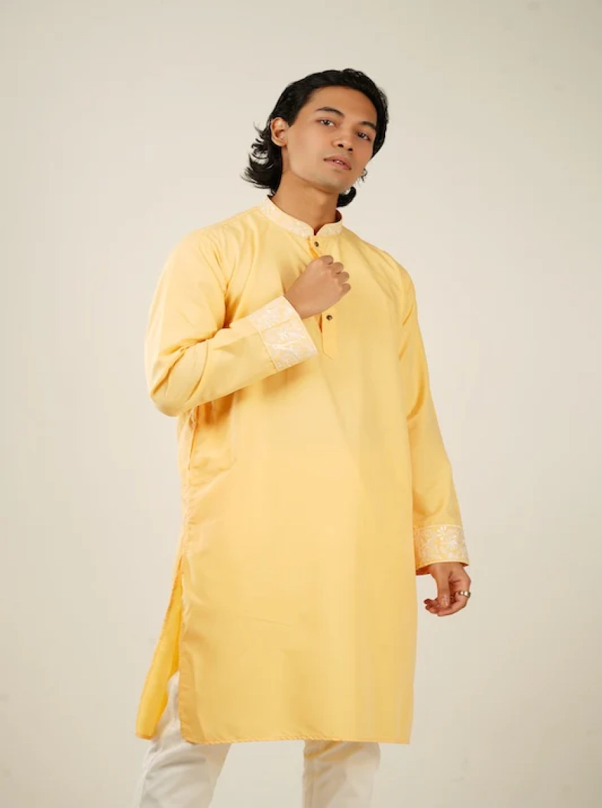 Shehzada Embroidered Panjabi in Tuscan Sun