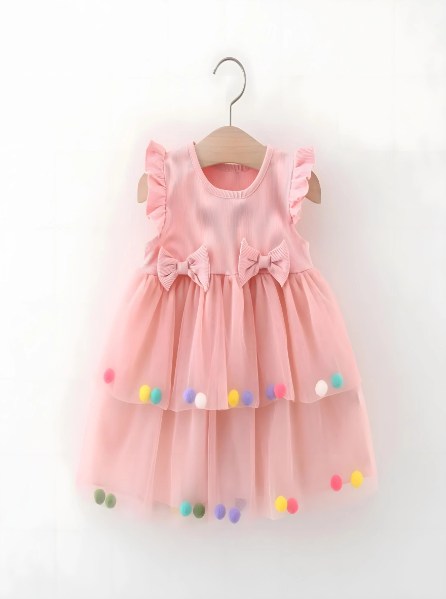 Imported Casual Cotton Soft Pink Frock (China)