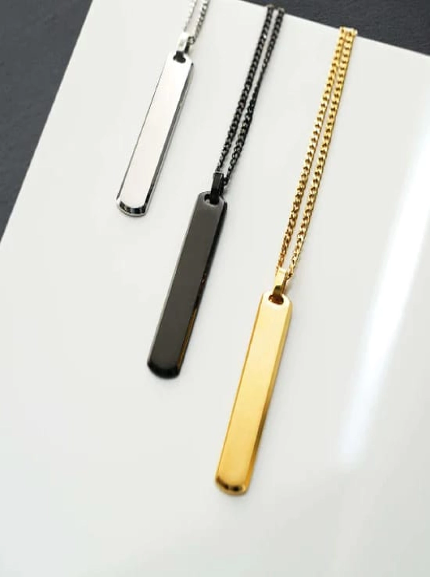 Minimalist Vertical Bar Pendant Necklace
