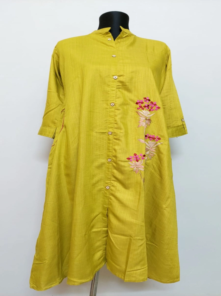 Amethyst Garden Hand-Block Print White Cotton Kurti