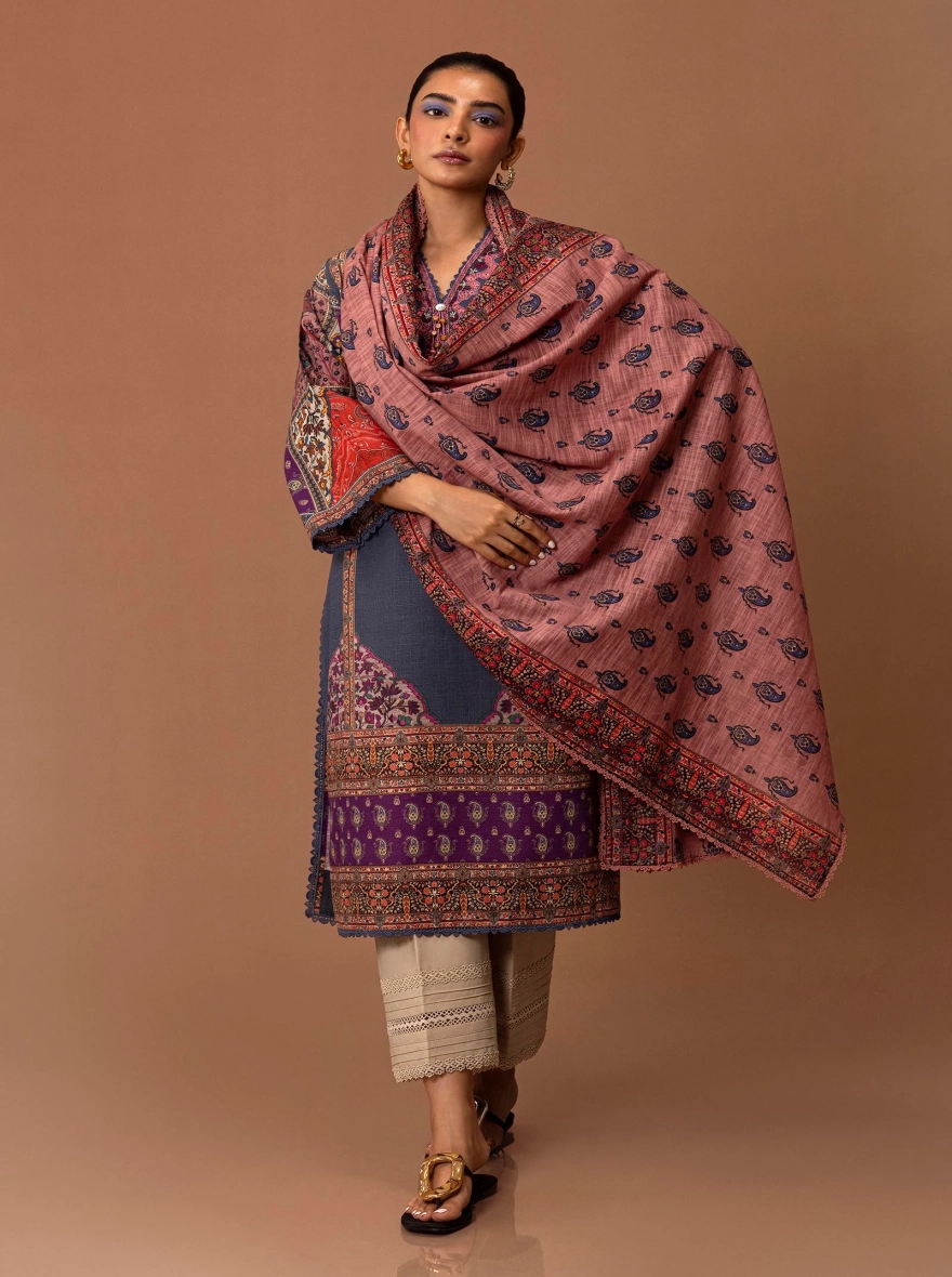 Sana Safinaz Mahay – Digital Printed Slub 2-Piece Unstitched Suit