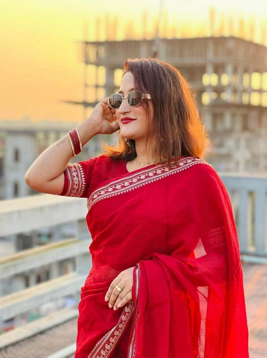 Merun Am pair Tangail Halfsilk Saree