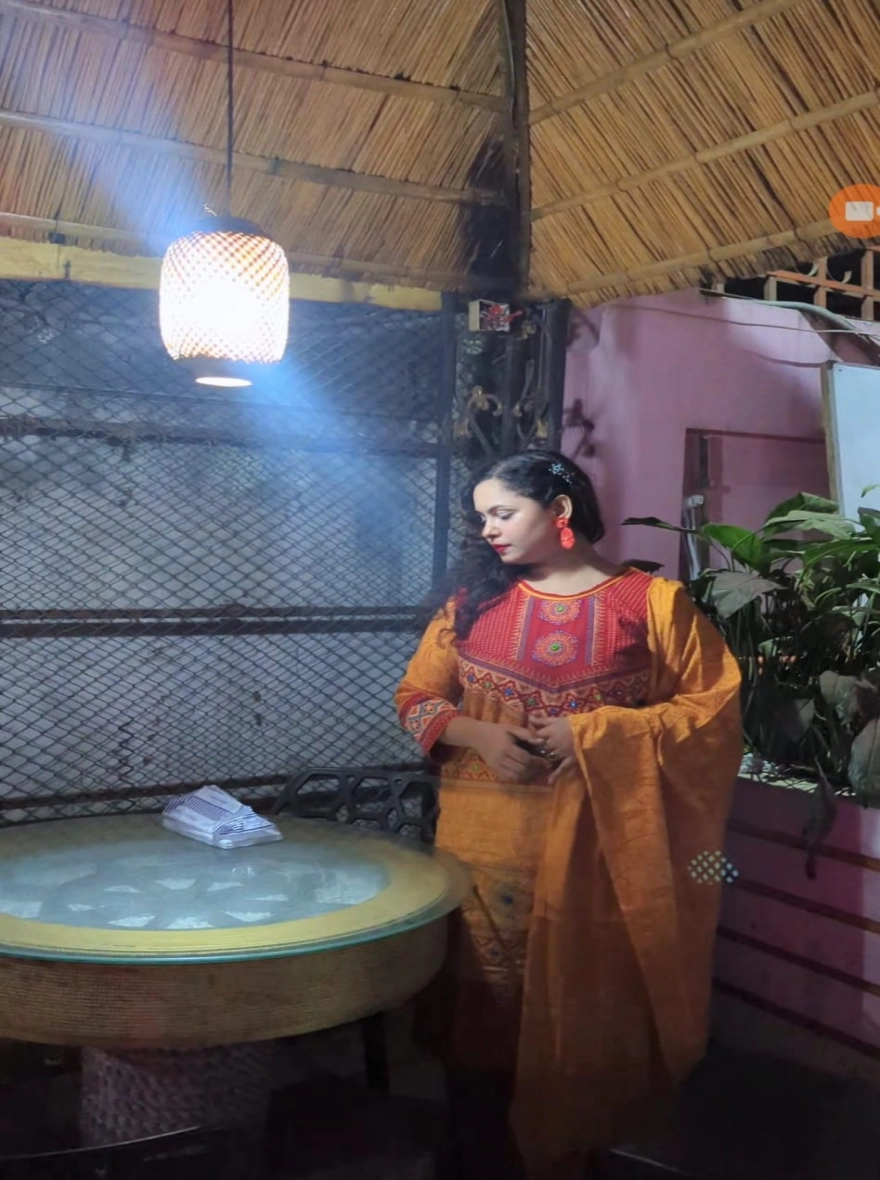 Premium Aarong Cotton Embroidered & Mirror Work Readymade Three-Piece