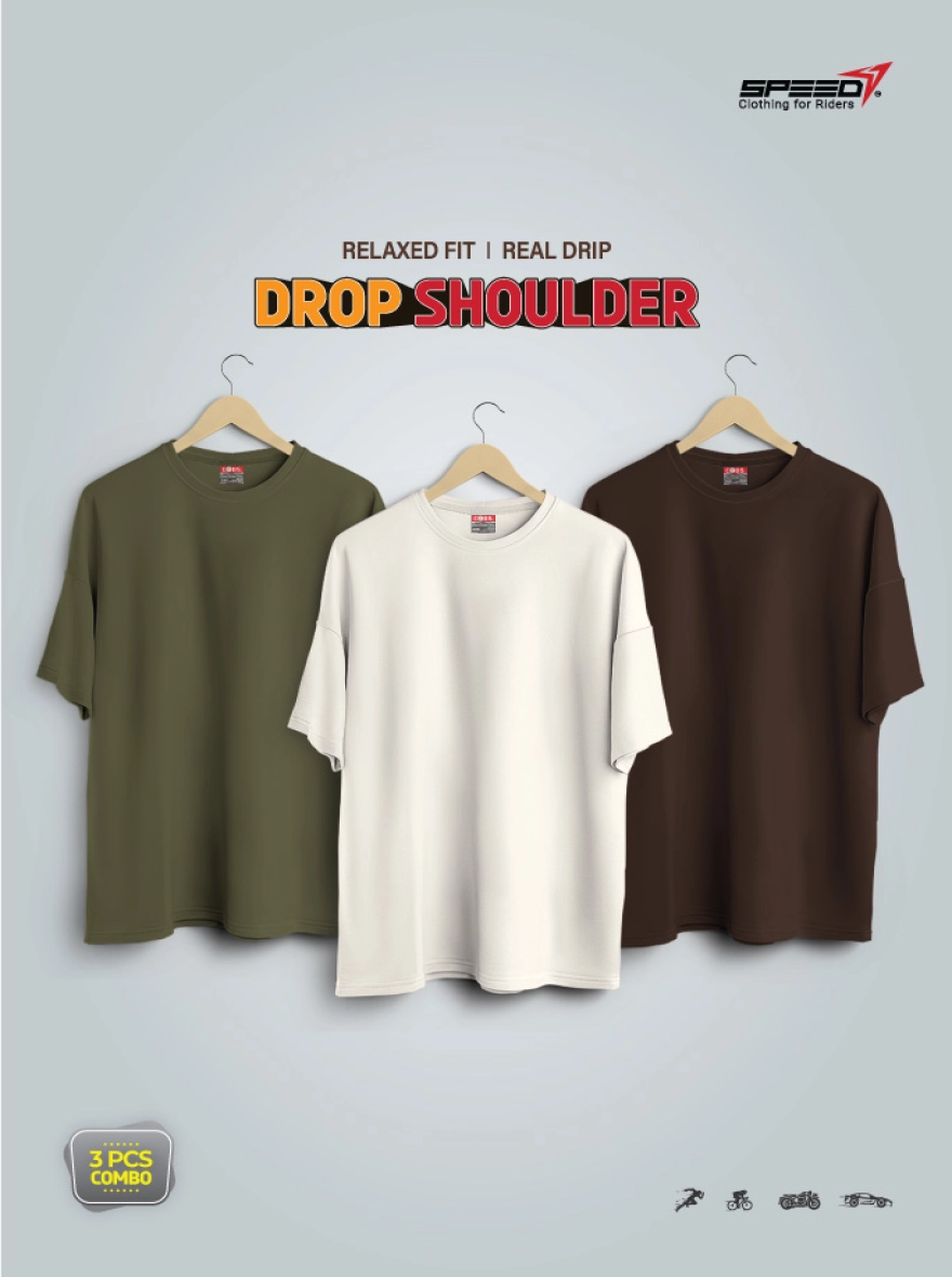 Dropsholder Men & Women Cotton T-Shirt Combo (Olive and Cream & Chocolate)
