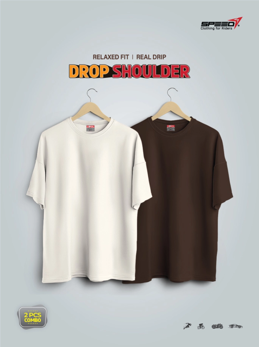 Dropsholder Men & Women Cotton T-Shirt Combo (Chocolate & Cream)