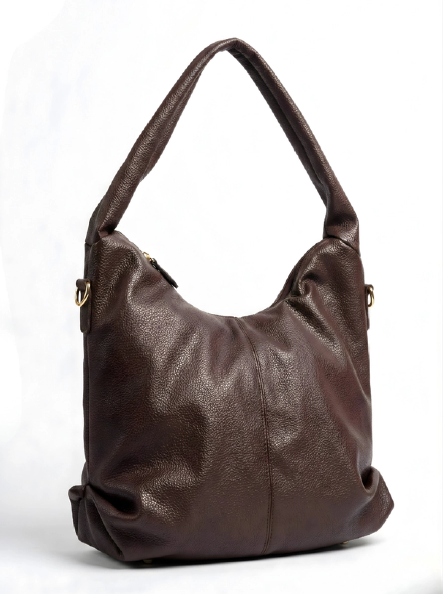 Minimalist Slouchy Hobo Shoulder Bag – Deep Espresso
