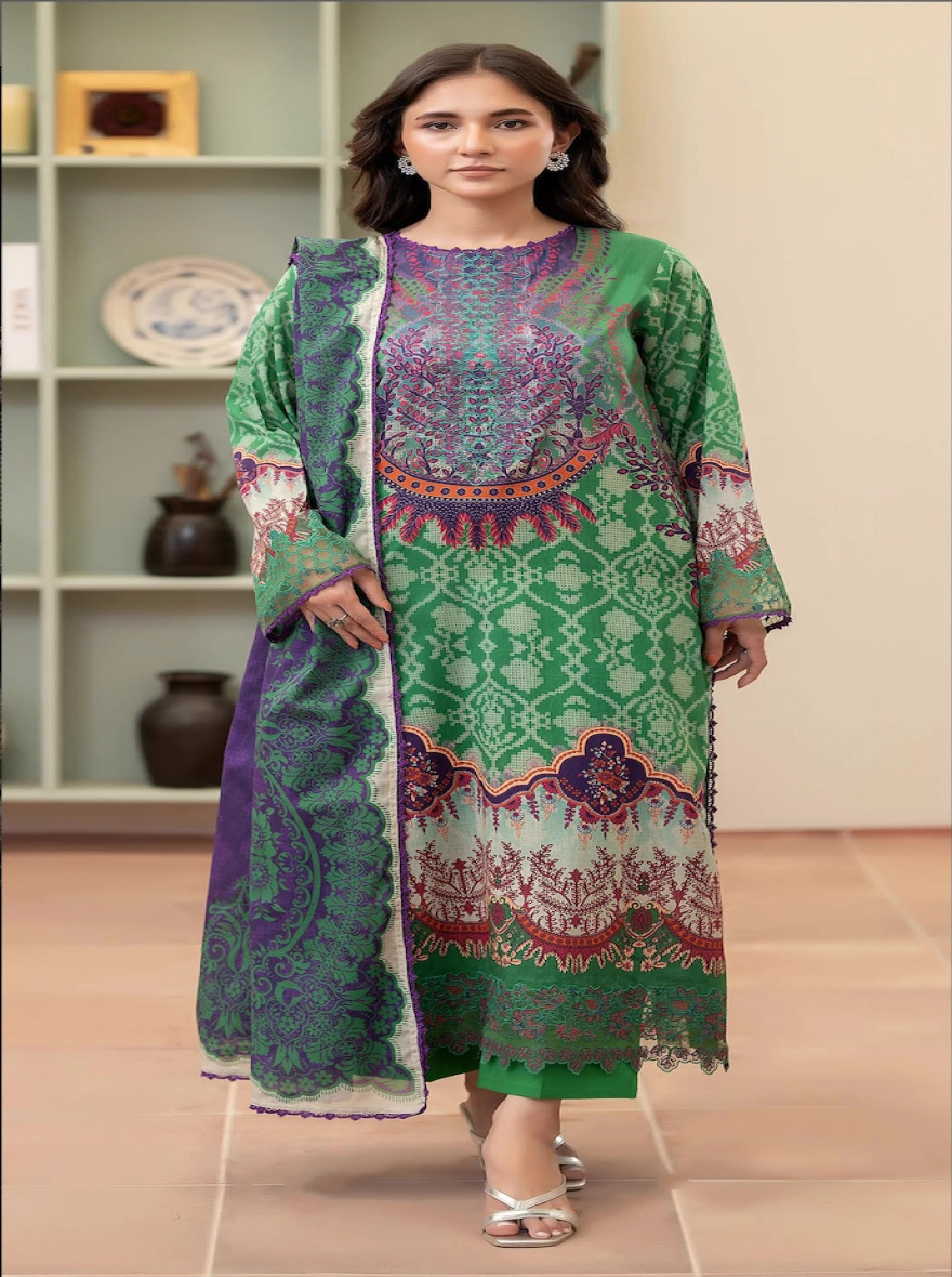 Pakistani Morja by Gulljee –Unstitched 3 Piece Embroidered Printed Lawn Suit