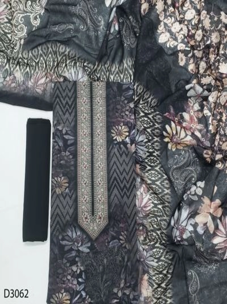 Midnight Monochrome Bloom Swiss Cotton 3pc Set (Copy)