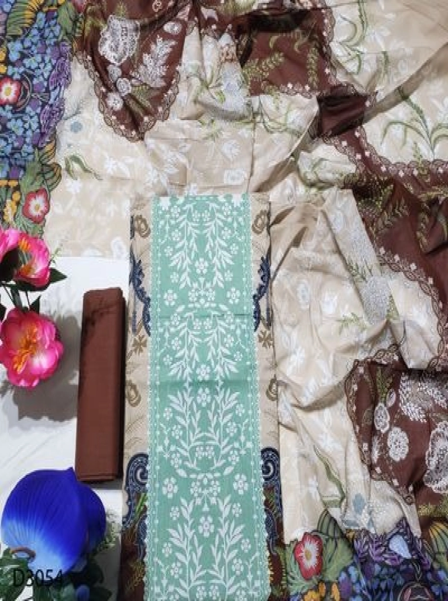 Premium Quality Digital Print  Unstitch 3 Pieces-D3054