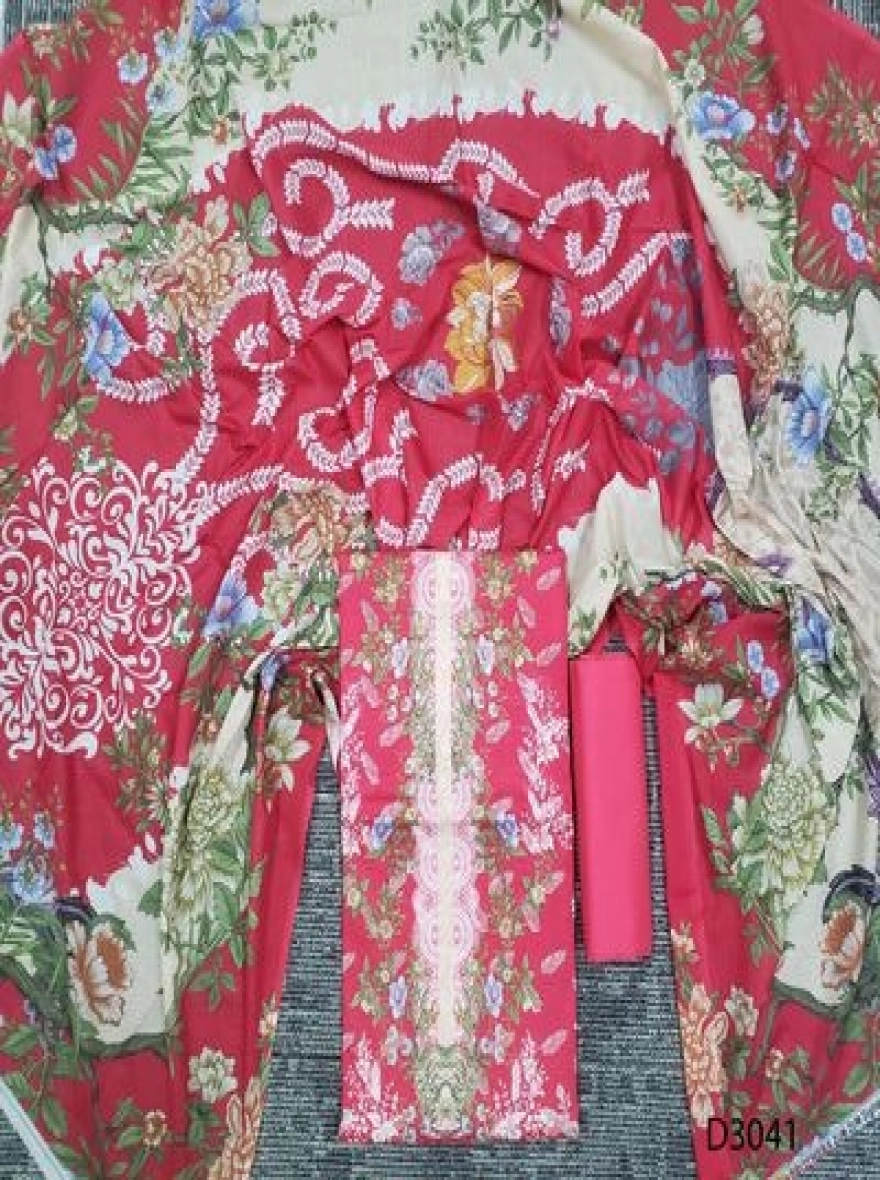 Premium Quality Digital Print  Unstitch 3 Pieces-D3041