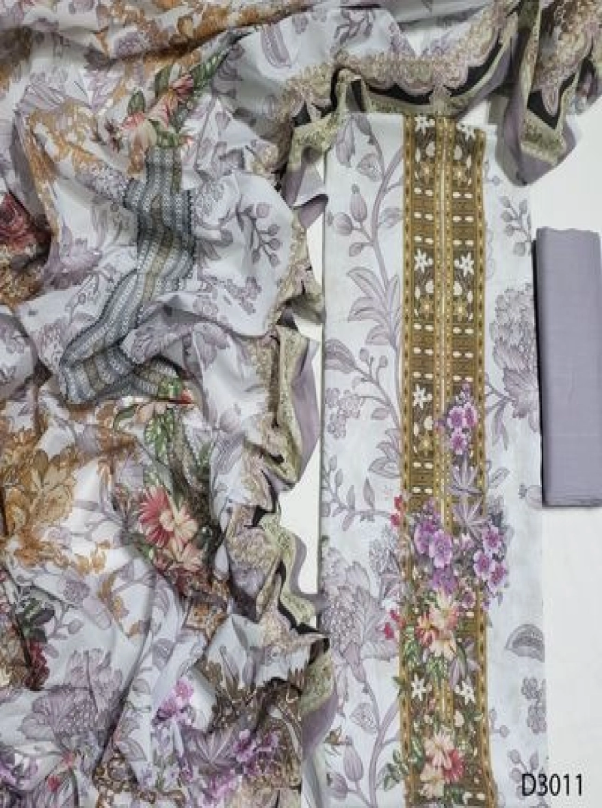 Premium Quality Digital Print  Unstitch 3 Pieces-D3011