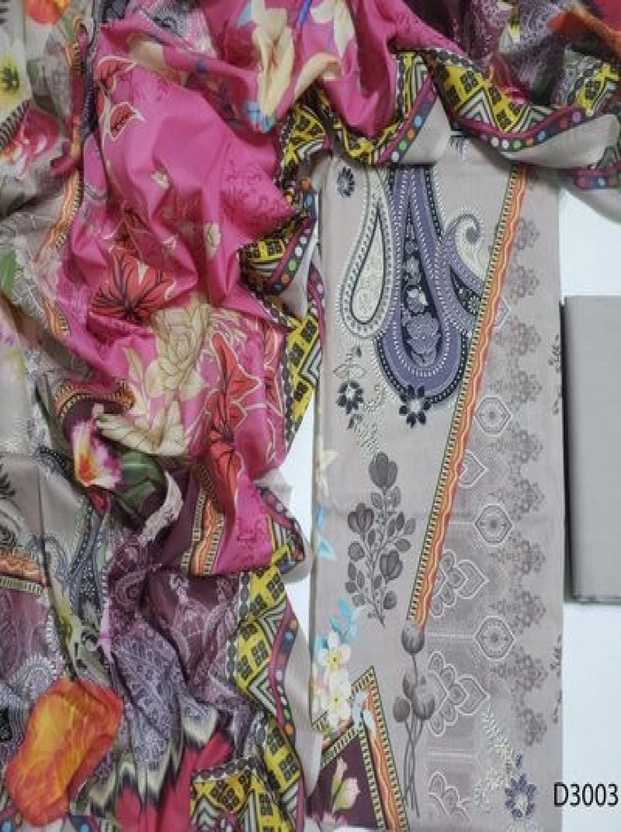 Premium Quality Digital Print  Unstitch 3 Pieces-D3003