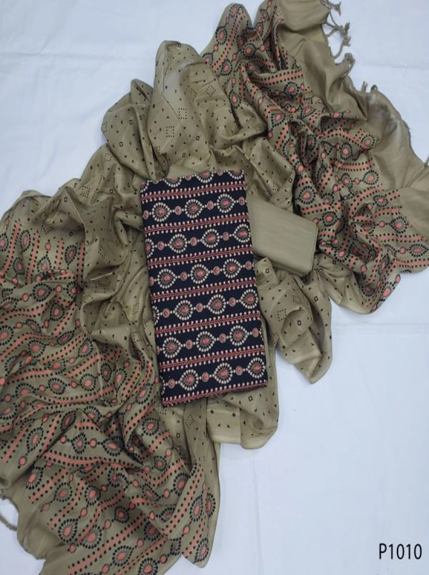 Royal Heritage Digital Print Premium Slab Cotton 3-Piece Set-P1010