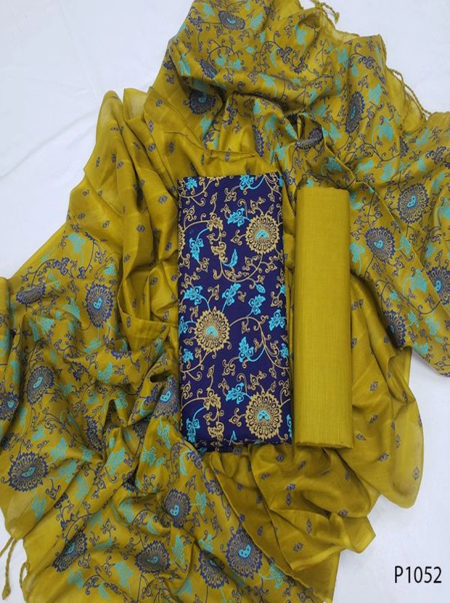 Royal Heritage Digital Print Premium Slab Cotton 3-Piece Set-P1052