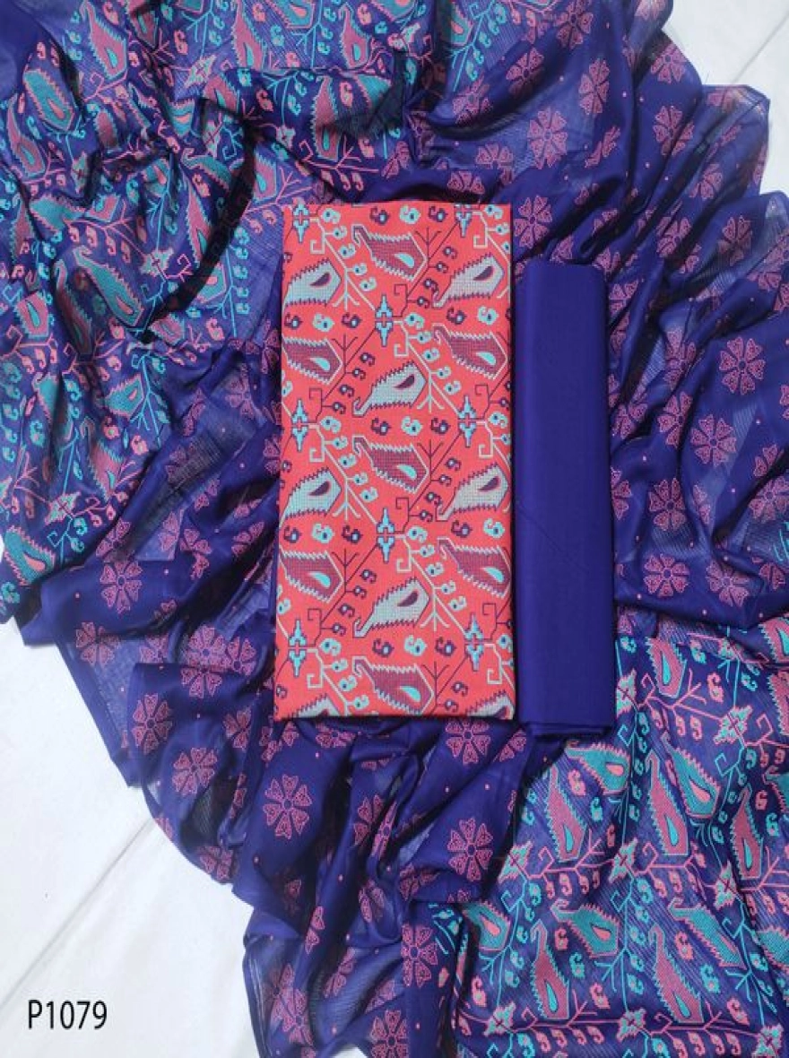 Royal Heritage Digital Print Premium Slab Cotton 3-Piece Set-P1079