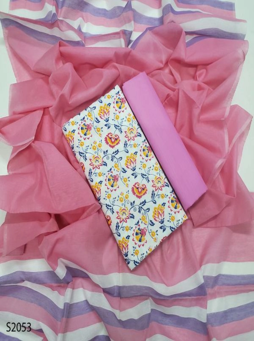 Premium Quality Unstitch 3 Pieces-S2053