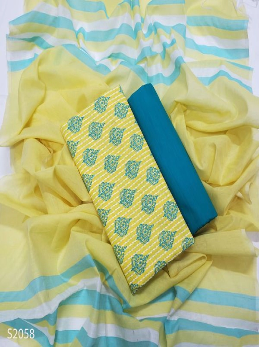 Premium Quality Unstitch 3 Pieces-S2058