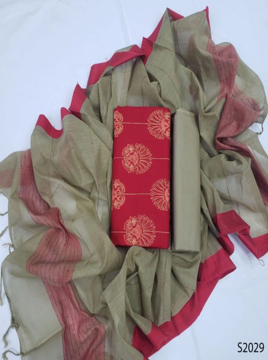 Premium Quality Unstitch 3 Pieces-S2029