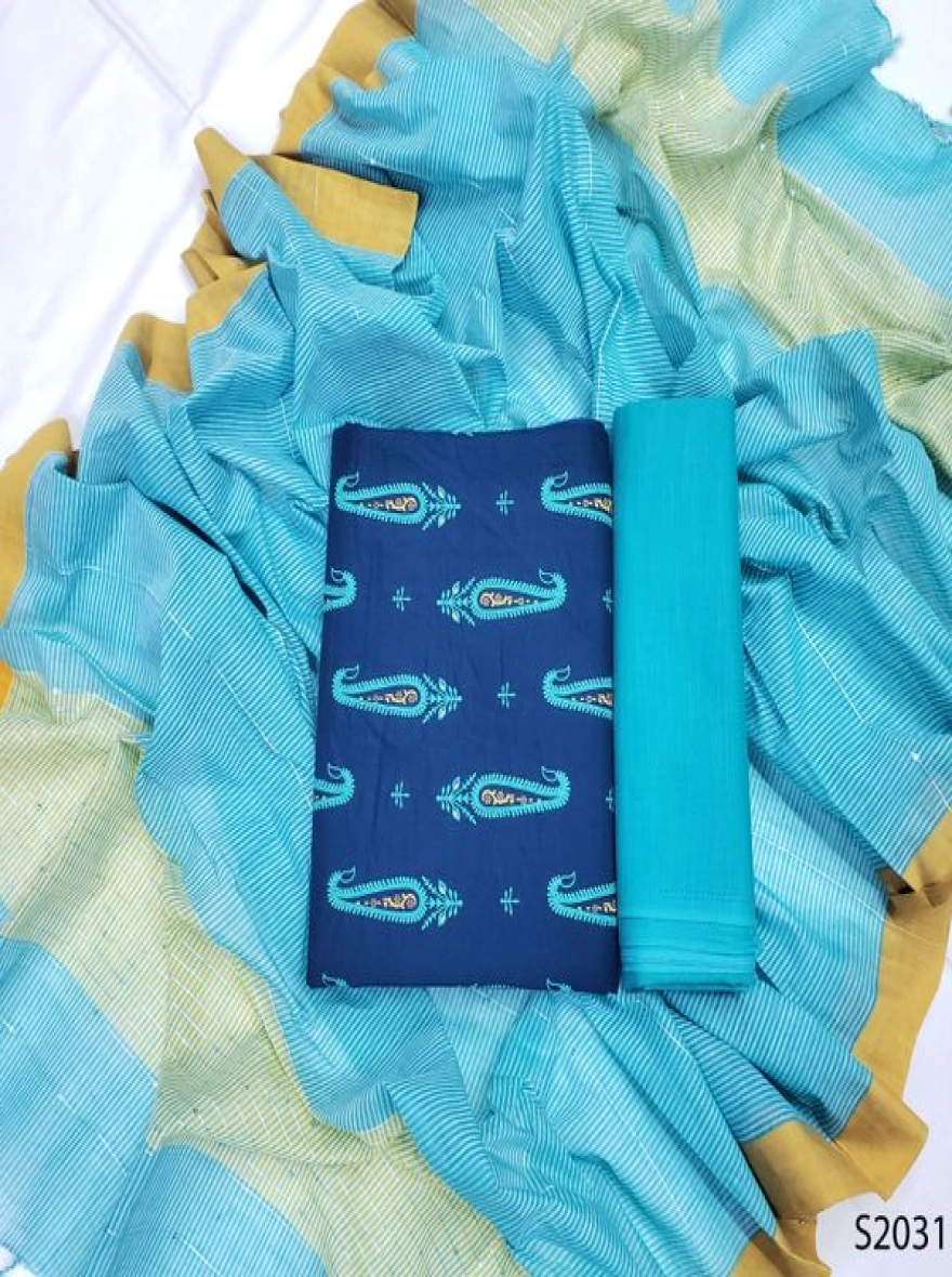 Premium Quality Unstitch 3 Pieces-S2031