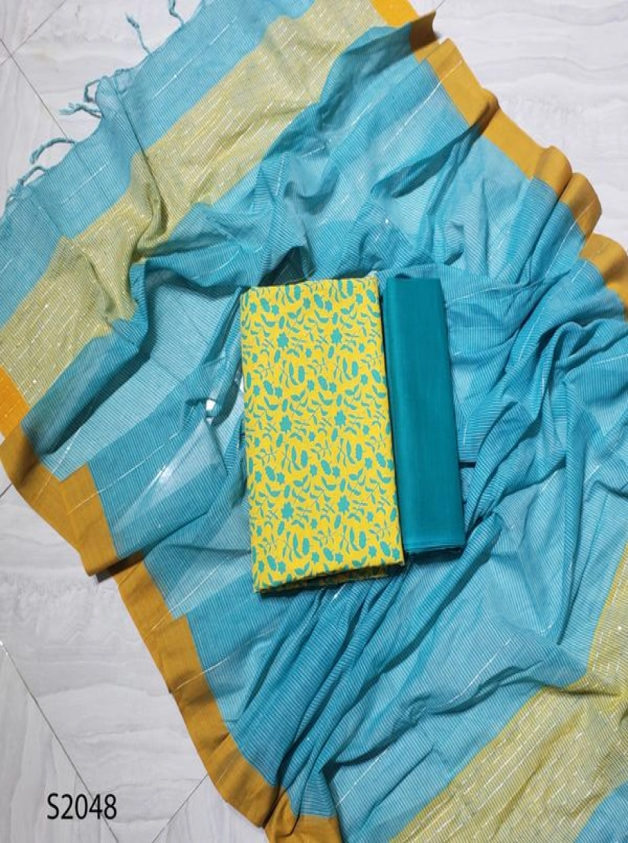 Premium Quality Unstitch 3 Pieces-S2048