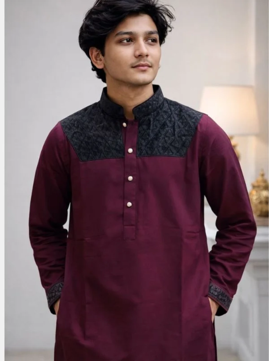 Onyx Black Elite Embroidery Panjabi