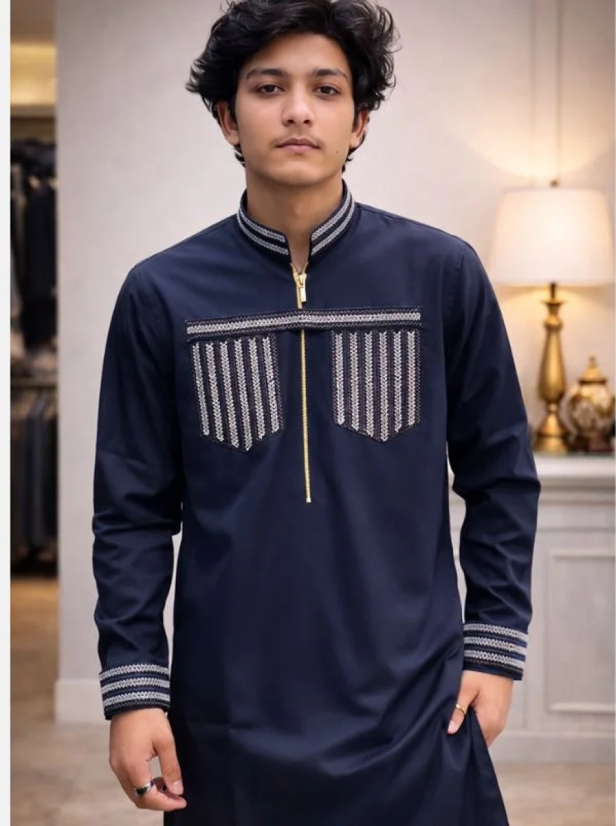 Royal Ivory Premium Cotton Embroidery Panjabi