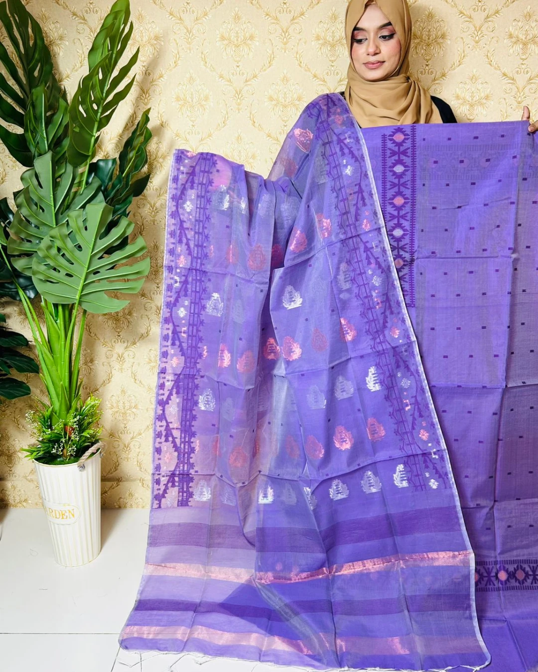 Imperial Gold Tangail Tencel Jamdani