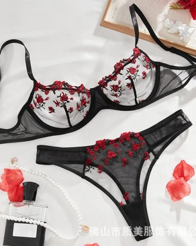 China Transparent Bra Panty Set