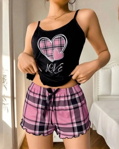 Two-Piece Suspender Short and Top Set (Free Size)