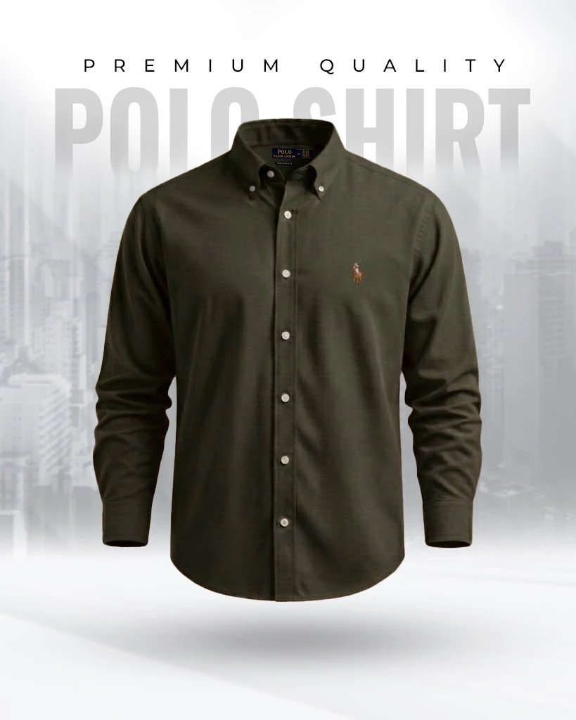 RL Premium Dark Olive Solid Shirt