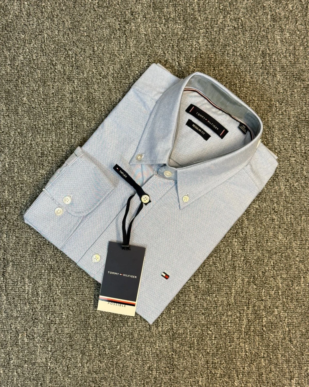 Tommy Sky Blue Solid Shirt