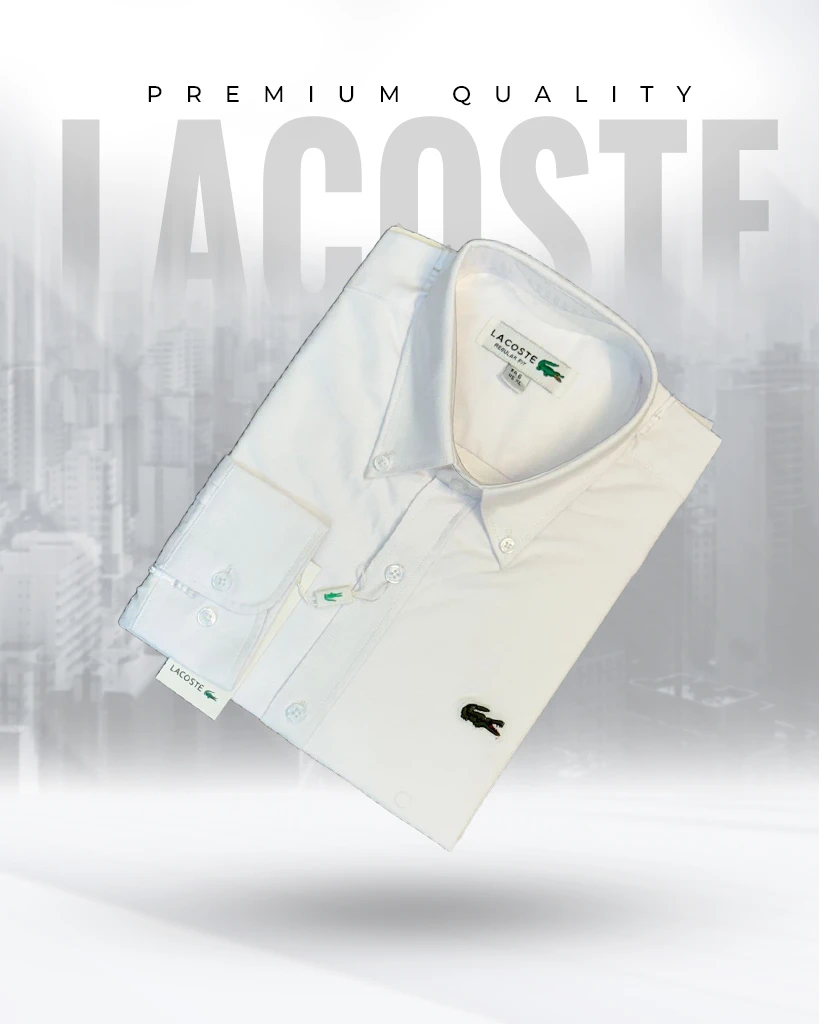Lacoste Premium White Solid Shirt