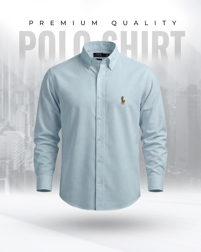 RL Premium Mint Blue Solid Shirt